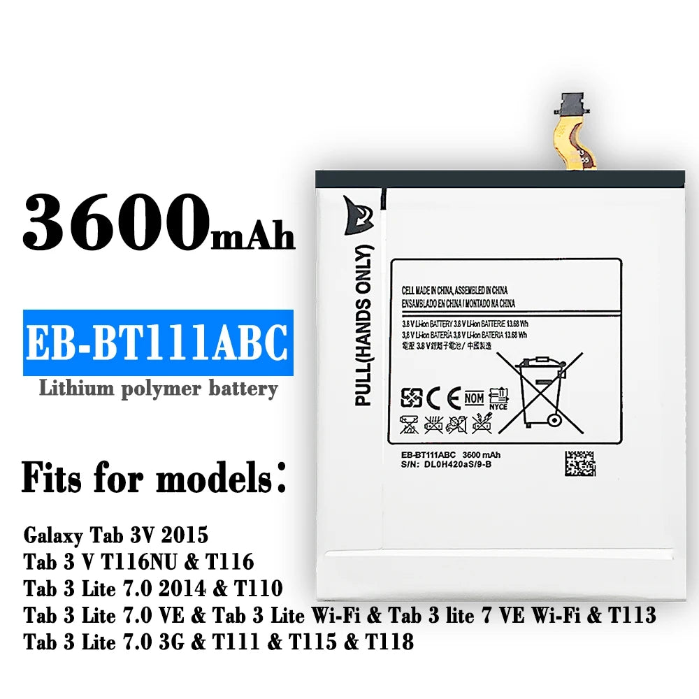 Batterie de remplacement pour tablette Samsung Tab E Lite 7.0 Batterie de remplacement pour tablette Samsung Tab E Lite 7.0